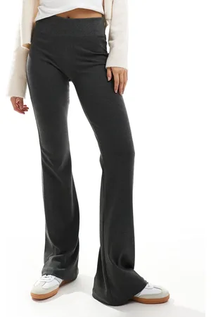 Stradivarius Deep waistband sculpt flare in dark