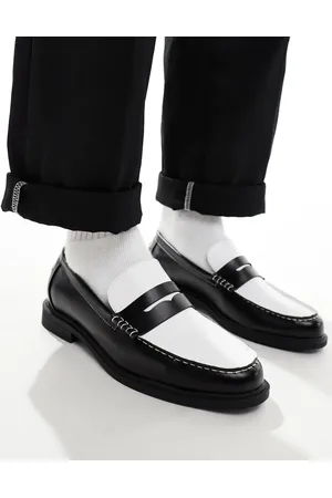 ASOS Penny loafers in black and white