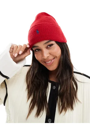 Ralph Lauren Knit beanie hat with pony logo in