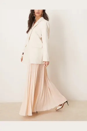 ASOS Pleated maxi skirt with contrast waistband in