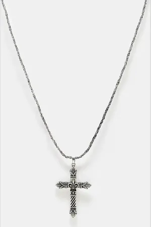 Reclaimed Unisex chain necklace with cross pendant in
