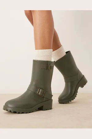 Glamorous Biker wellies in khaki