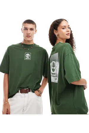 Timberland Oversized mountain print t-shirt in dark - Exclusive to Asos