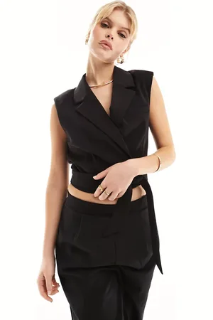 Stradivarius Tailored wrap waistcoat in