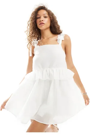 Sister Jane Dream tie strap mini dress in ivory