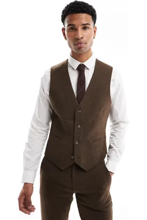 ASOS Skinny suit waistcoat with wool in twill