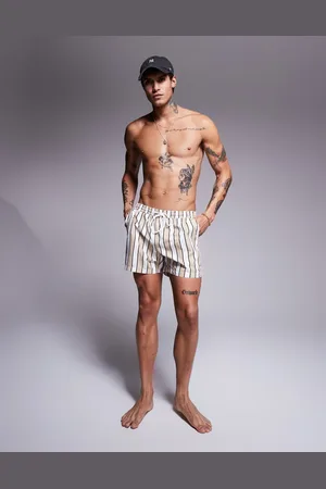 South Beach Southbeach stripe swim shorts in dark beige