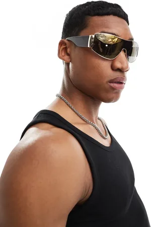 ASOS Wrap racer sunglasses with wrap flash lens in