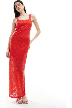 Y.A.S Y.A.S lace maxi dress with slit back in