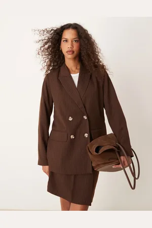 VILA Mix and match tailored double breasted blazer in pin stripe