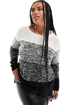 Yours Colourblock jumper in mono