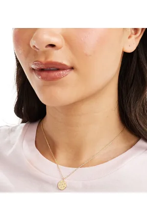Accessorize Z Collection crystal coin pendnant necklace in plated