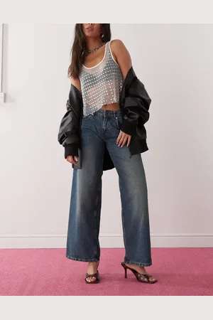 Motel Roomy extra wide low rise jeans in bright