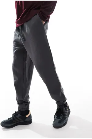 ASOS Premium heavyweight tapered joggers 400gsm in washed black