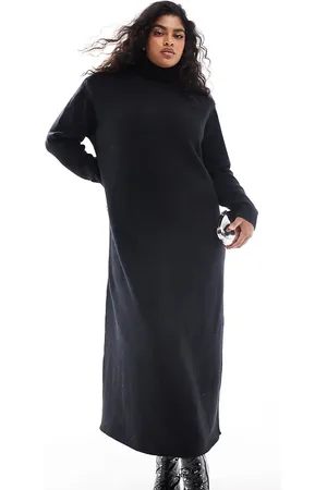 Pretty Lavish Knitted high neck maxi dress in