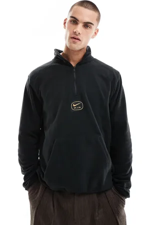 Nike Swoosh Air polar fleece half zip sweatshirt in and gold