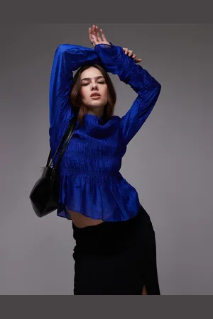 & OTHER STORIES Long sleeve ruched top in bright