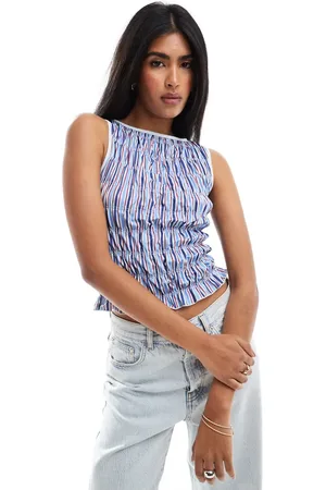 ASOS Shirred vest in stripe