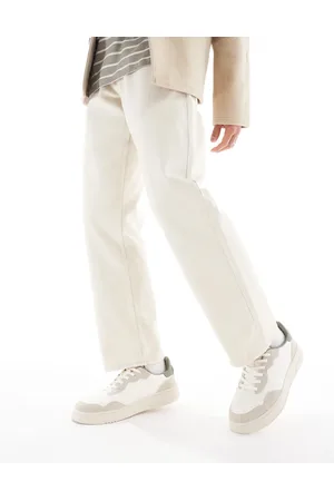 Pull&Bear Colour block trainer in white and ecru
