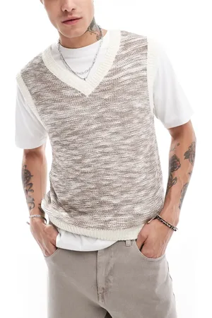 ASOS Relaxed knitted tank in neutral texture