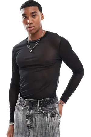 ASOS Muscle fit long sleeve t-shirt in mesh