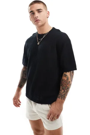 Bershka Textured herringbone t-shirt in
