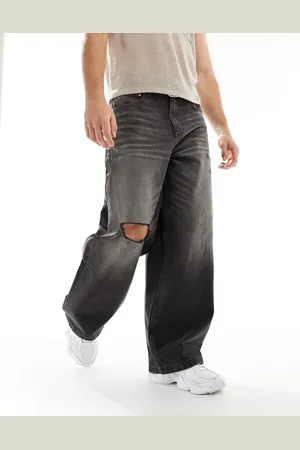 ASOS Baggy jeans with abrasions in washed