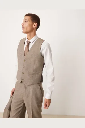 ASOS Slim suit waistcoat in basketweave