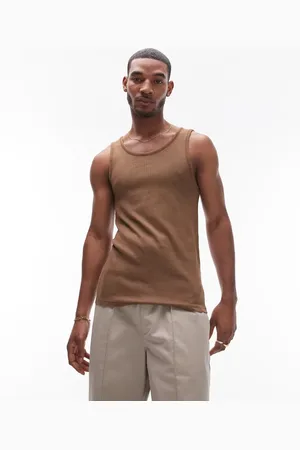 Topman Rib vest in washed