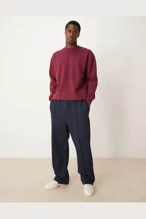 ASOS Premium interlock oversized boxy long sleeve t-shirt 300gsm in burgundy
