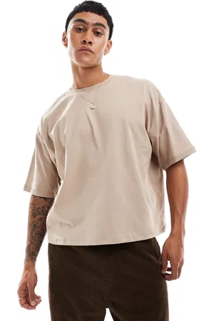 ASOS Boxy oversized t-shirt with celestial back print in neutral