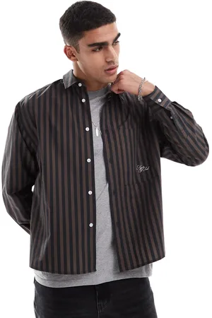 ASOS Oversized boxy striped shirt in