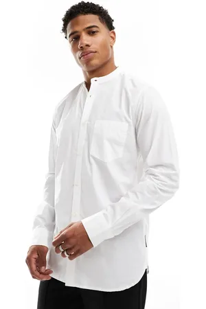 French Connection French Connection long sleeve henley shirt with single breast pocket in