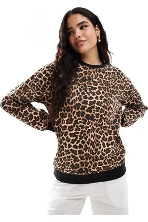 Threadbare Ski sweatshirt in leopard print