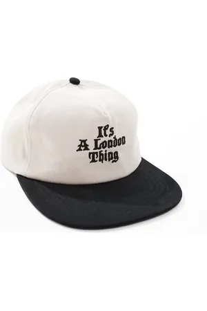 ASOS Vintage varsity skate London cap with ecru and contrast black peak