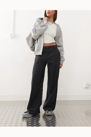 Weekday Dylan wide leg trousers in and grey check