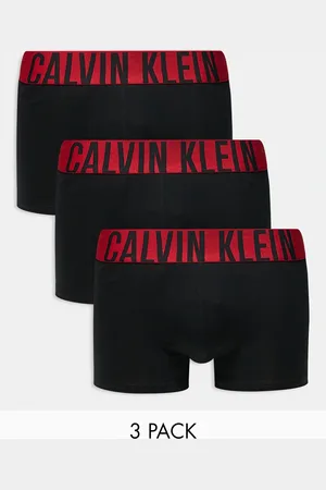 Calvin Klein Intense Power 3 pack trunk with red waistband in