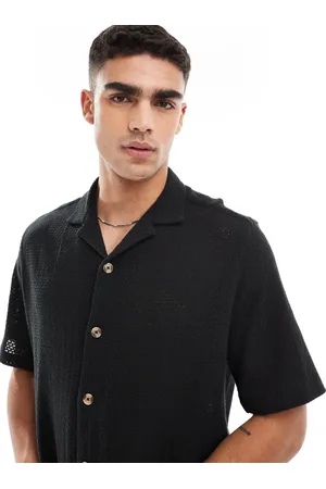 ASOS Relaxed revere basket texture shirt in