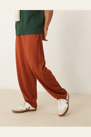 ASOS Super baggy crepe trousers in burnt