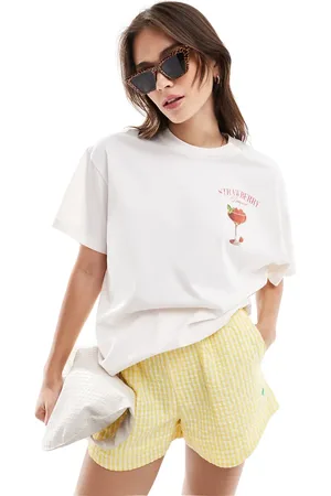 Miss Selfridge Strawberry Daiquiri oversized t-shirt in