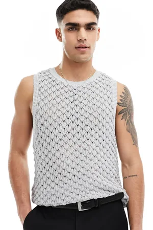 ASOS 3D stitch knitted vest in mesh
