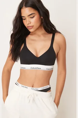 Calvin Klein Modern Cotton plunge lift bralette in