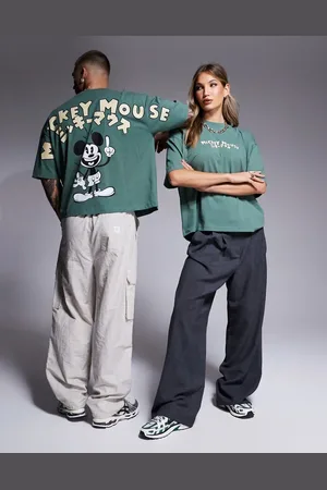 ASOS Disney unisex oversized boxy t-shirt with Mickey Mouse puff prints in