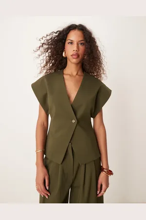ASOS Tab waistcoat co-ord in olive
