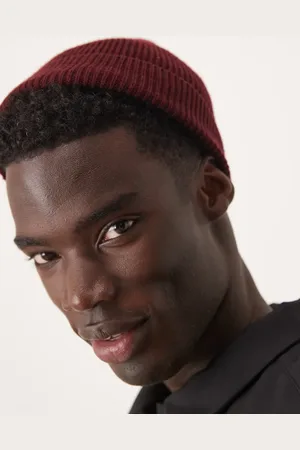 ASOS Mini fisherman ribbed beanie in burgundy