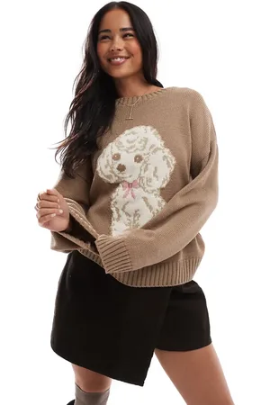 Miss Selfridge Knitted dog bow jumper