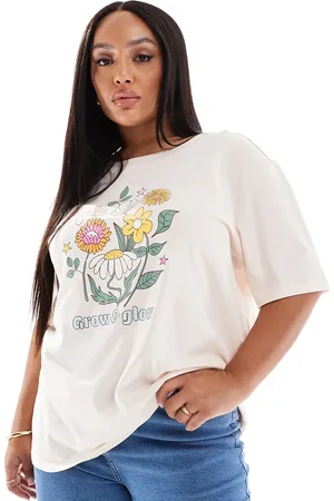 ONLY Grow & Glow print oversized t-shirt in light