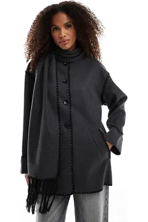 ONLY Wool look scarf coat in