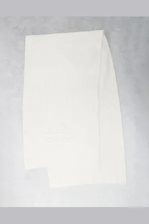 The Couture Club Emblem knitted scarf in off