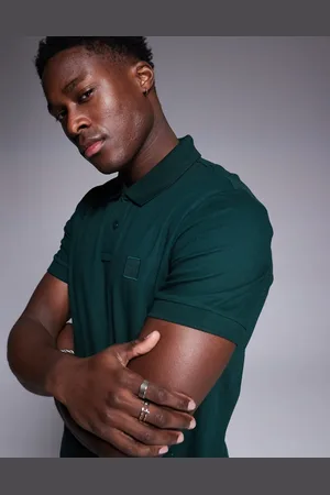 HUGO BOSS Passenger tonal logo pique polo slim fit in dark